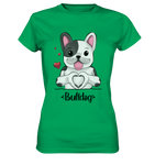 "Bulldog Herz" - Ladies Premium Shirt - Schweinchen's Shop - Lady-Shirts - Kelly Green / XS