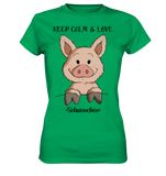 T-Shirt - "Keep Calm" - Ladies - Schweinchen's Shop - Lady-Shirts - Kelly Green / XS