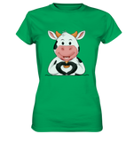Herz Kuh o.T. - Ladies Premium Shirt - Schweinchen's Shop - Lady-Shirts - Kelly Green / XS