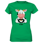 T-Shirt - "Kuh Herz" - Ladies - Schweinchen's Shop - Lady-Shirts - Kelly Green / XS