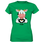 T-Shirt - "Kuh Herz" - Ladies - Schweinchen's Shop - Lady-Shirts - Kelly Green / XS