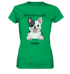 "Keep Calm" - Bulldog - Ladies Premium Shirt - Schweinchen's Shop - Lady-Shirts - Kelly Green / XS