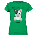 "Keep Calm" - Bulldog - Ladies Premium Shirt - Schweinchen's Shop - Lady-Shirts - Kelly Green / XS