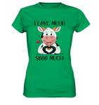 Kuh "I Love Muuh so much" - Ladies Premium Shirt - Schweinchen's Shop - Lady-Shirts - Kelly Green / XS