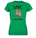 T-Shirt - "LOVE EACH OTTER" - Ladies - Schweinchen's Shop - Lady-Shirts - Kelly Green / XS