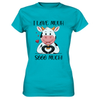 Kuh "I Love Muuh so much" - Ladies Premium Shirt - Schweinchen's Shop - Lady-Shirts - Swimming Pool / XS