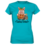 T-Shirt - "Süßes Ferkel" - Ladies - Schweinchen's Shop - Lady-Shirts - Swimming Pool / XS