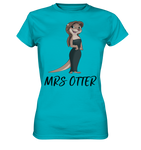 T-Shirt - Premium - "Mrs Otter" - Schweinchen's Shop - Lady-Shirts - Swimming Pool / XS