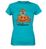 T-Shirt - "Halloween" - Ladies - Schweinchen's Shop - Lady-Shirts - Swimming Pool / XS