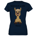 T-Shirt - "Keep Calm" - Ladies - Schweinchen's Shop - Lady-Shirts - Navy / XS