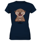 "Herz Otter" - Ladies Premium Shirt - Schweinchen's Shop - Lady-Shirts - Navy / XS