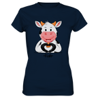 T-Shirt - "Kuh Herz" - Ladies - Schweinchen's Shop - Lady-Shirts - Navy / XS