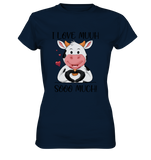 Kuh "I Love Muuh so much" - Ladies Premium Shirt - Schweinchen's Shop - Lady-Shirts - Navy / XS