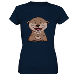 Otter Herz - Ladies Premium Shirt - Schweinchen's Shop - Lady-Shirts - Navy / XS