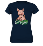 T-Shirt - "DickPig" - Vegan Edition - Ladies - Schweinchen's Shop - Lady-Shirts - Navy / XS