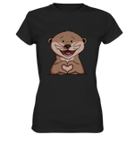 Otter Herz - Ladies Premium Shirt - Schweinchen's Shop - Lady-Shirts - Black / XS