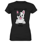 "Keep Calm" - Bulldog - Ladies Premium Shirt - Schweinchen's Shop - Lady-Shirts - Black / XS