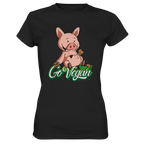 T-Shirt - "DickPig" - Vegan Edition - Ladies - Schweinchen's Shop - Lady-Shirts - Black / XS