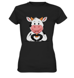 Herz Kuh o.T. - Ladies Premium Shirt - Schweinchen's Shop - Lady-Shirts - Black / XS
