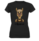 Herz Alpaka - Ladies Premium Shirt - Schweinchen's Shop - Lady-Shirts - Black / XS