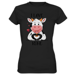 T-Shirt - "I LOVE KÜHE" - Ladies - Schweinchen's Shop - Lady-Shirts - Black / XS