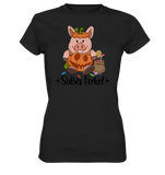 T-Shirt - "Süßes Ferkel" - Ladies - Schweinchen's Shop - Lady-Shirts - Black / XS