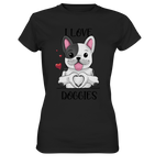 "I LOVE DOGGIES" - Ladies Premium Shirt - Schweinchen's Shop - Lady-Shirts - Black / XS