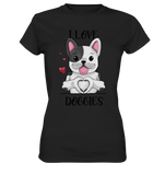 "I LOVE DOGGIES" - Ladies Premium Shirt - Schweinchen's Shop - Lady-Shirts - Black / XS