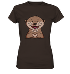 Otter Herz - Ladies Premium Shirt - Schweinchen's Shop - Lady-Shirts - Brown / XS