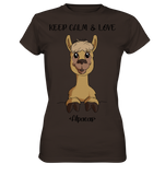 T-Shirt - "Keep Calm" - Ladies - Schweinchen's Shop - Lady-Shirts - Brown / XS