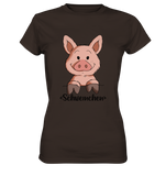 "Schweinchen" - Ladies Premium Shirt - Schweinchen's Shop - Lady-Shirts - Brown / XS