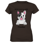 "Keep Calm Frenchie" - Ladies Premium Shirt - Schweinchen's Shop - Lady-Shirts - Brown / XS