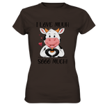 Kuh "I Love Muuh so much" - Ladies Premium Shirt - Schweinchen's Shop - Lady-Shirts - Brown / XS