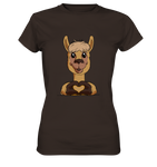 Herz Alpaka o.T. - Ladies Premium Shirt - Schweinchen's Shop - Lady-Shirts - Brown / XS