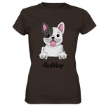 "Bulldog" - Ladies Premium Shirt - Schweinchen's Shop - Lady-Shirts - Brown / XS