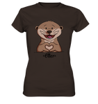 "Herz Otter" - Ladies Premium Shirt - Schweinchen's Shop - Lady-Shirts - Brown / XS