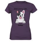 "Keep Calm" - Bulldog - Ladies Premium Shirt - Schweinchen's Shop - Lady-Shirts - Urban Purple / XS