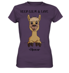T-Shirt - "Keep Calm" - Ladies - Schweinchen's Shop - Lady-Shirts - Urban Purple / XS
