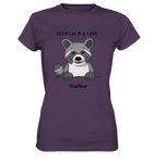 "Keep Calm" - Waschbär - Ladies Premium Shirt - Schweinchen's Shop - Lady-Shirts - Urban Purple / XS