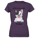 "Keep Calm Frenchie" - Ladies Premium Shirt - Schweinchen's Shop - Lady-Shirts - Urban Purple / XS