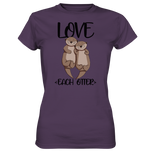 T-Shirt - "LOVE EACH OTTER" - Ladies - Schweinchen's Shop - Lady-Shirts - Urban Purple / XS