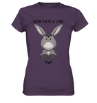"Keep Calm Esel" - Ladies Premium Shirt - Schweinchen's Shop - Lady-Shirts - Urban Purple / XS