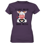 T-Shirt - "I LOVE MUUH" - Ladies - Schweinchen's Shop - Lady-Shirts - Urban Purple / XS