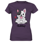 "Bulldog Herz" - Ladies Premium Shirt - Schweinchen's Shop - Lady-Shirts - Urban Purple / XS