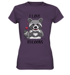 "I LOVE RACOONS" - Ladies Premium Shirt - Schweinchen's Shop - Lady-Shirts - Urban Purple / XS