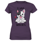 "I LOVE DOGGIES" - Ladies Premium Shirt - Schweinchen's Shop - Lady-Shirts - Urban Purple / XS