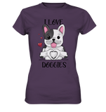 "I LOVE DOGGIES" - Ladies Premium Shirt - Schweinchen's Shop - Lady-Shirts - Urban Purple / XS