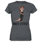 T-Shirt - Premium - "Mrs Otter" - Schweinchen's Shop - Lady-Shirts - Dark Grey / XS