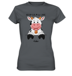 T-Shirt - "Keep Calm" - Kuh - Ladies - Schweinchen's Shop - Lady-Shirts - Dark Grey / XS