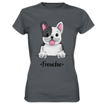 "Frenchie" - Ladies Premium Shirt - Schweinchen's Shop - Lady-Shirts - Dark Grey / XS